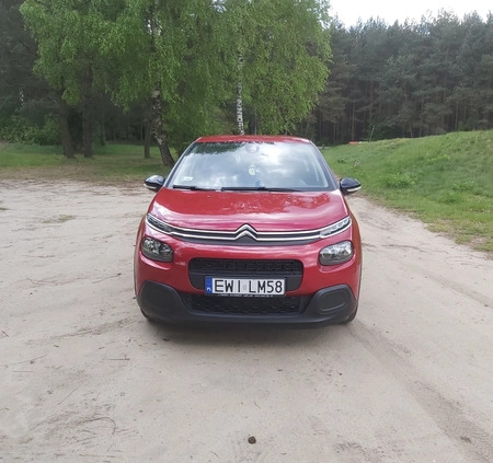 Citroen C3 cena 39400 przebieg: 68000, rok produkcji 2018 z Wieluń małe 92